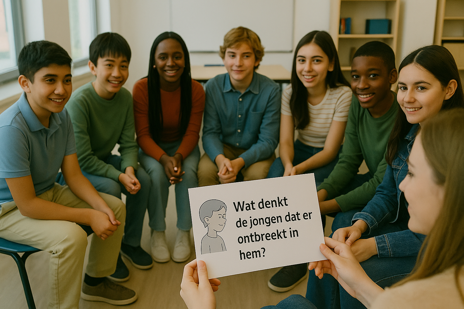 Kinderen beantwoorden samen projectieve vragen